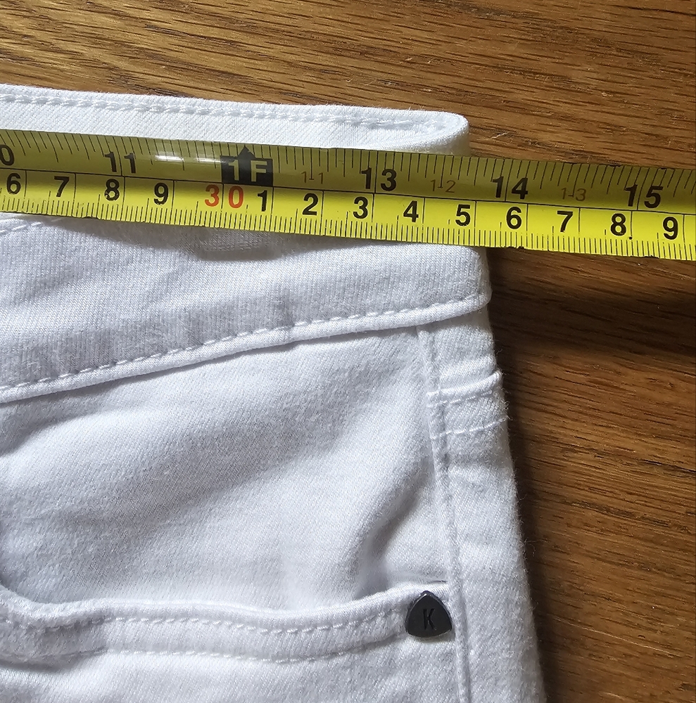 Kut from the Kloth Crop Skinny White Size 2 Stretch Jeans 27" Waist X 20" Inseam - Picture 10 of 15